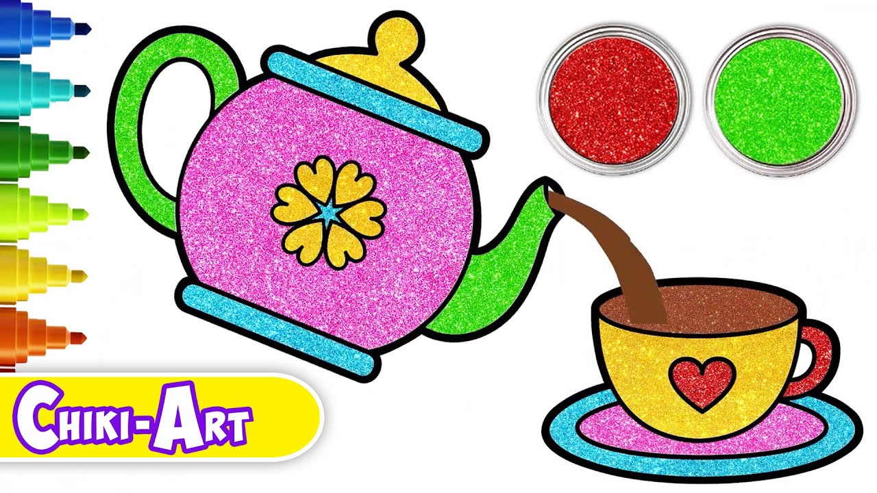 How to Draw Teapot and Teacup Teapot Drawing Easy Cute Drawing for