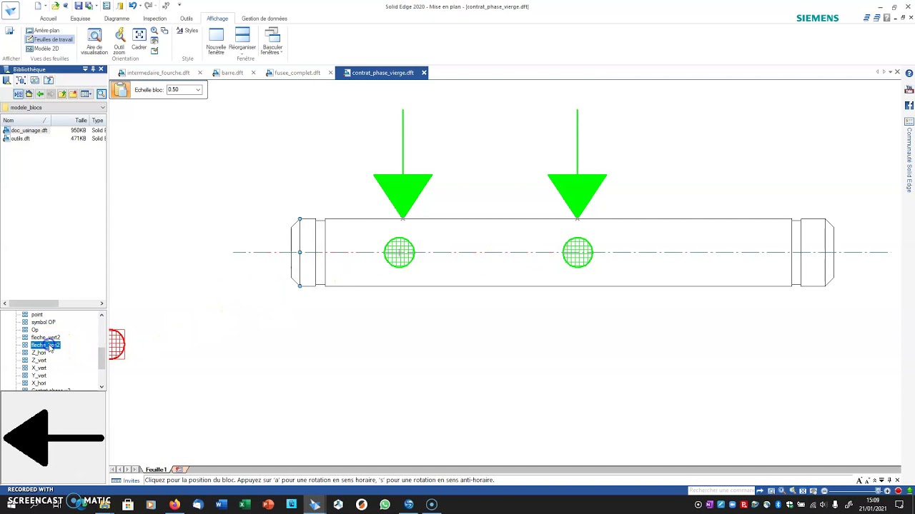 Mise au propre de contrats de phase ou gamme d'usinage avec Solid Edge