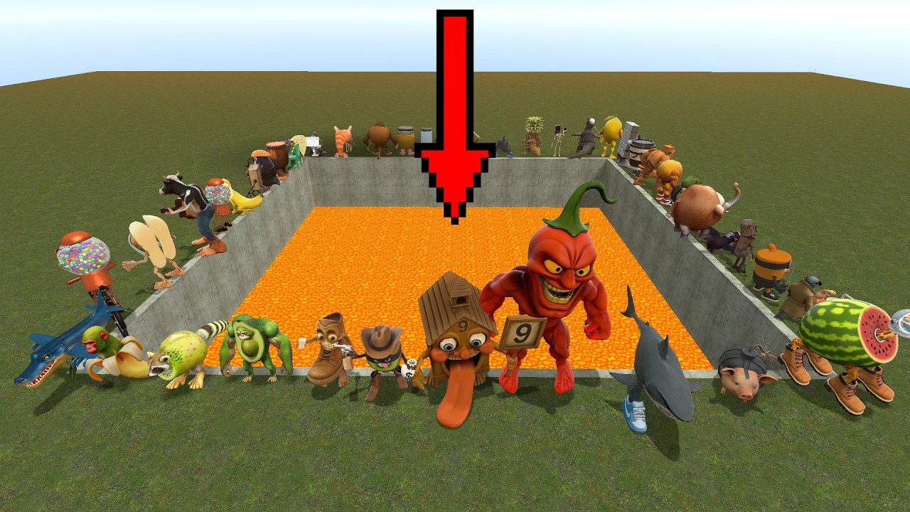 SPARTAN KICKING OF ITALIAN BRAINROT MEMES INTO A GIANT LAVA PIT | Garry's Mod