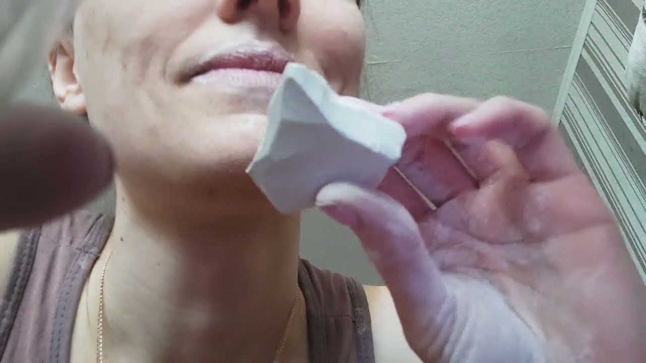 Mukbang, asmr, chalk, clay, мел Снежок и глина Астана 2 YouTube