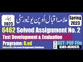 aiou code 6462 solved assignment No 2 Spring 2023 || aiou 6462 solved assignment 2023 Bed PDF