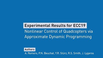 Experimental Results for ECC2019: Nonlinear Control of Quadcopters via ADP