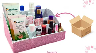 Diy makeup box with cardboard|How to make makeup Organizer at home with cardboard Diy makeup box with cardboard|How to make makeup Organizer at home with cardboard