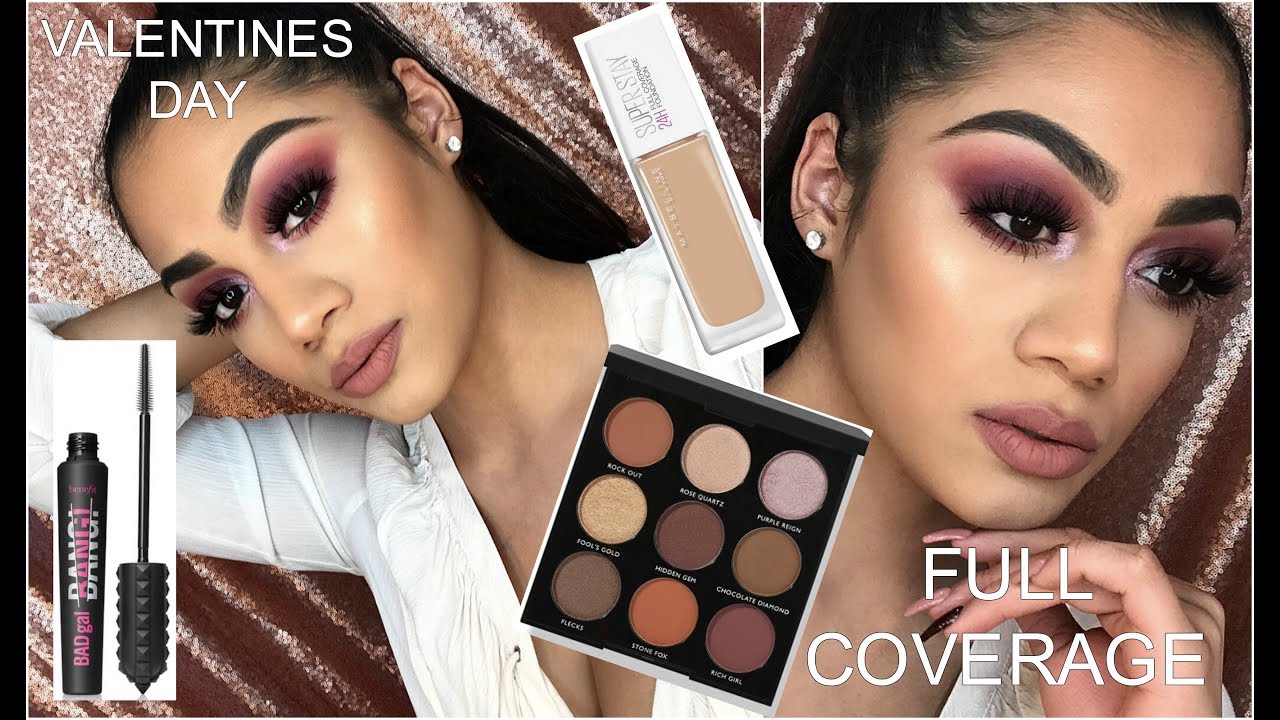 VALENTINES DAY FULL COVERAGE MAKEUP TUTORIAL 2018 YouTube