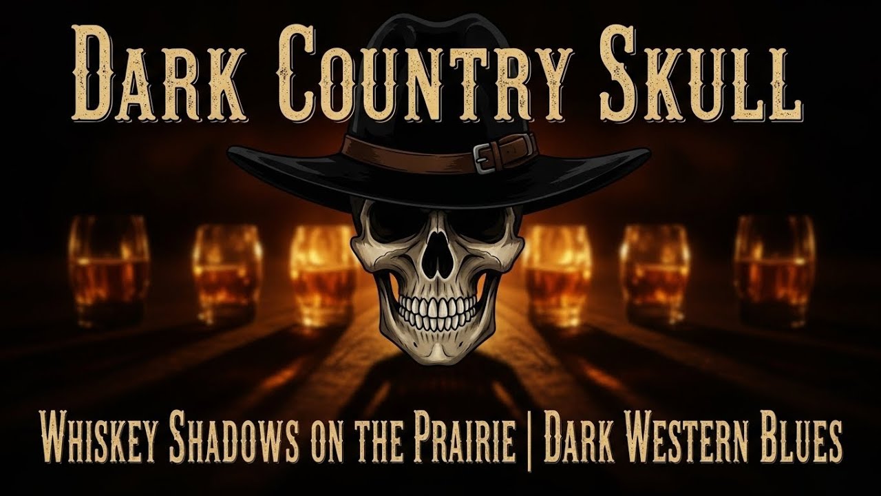 Dark Country Skull | Whiskey Shadows on the Prairie | Dark Western Blues