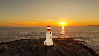 Beautiful Sunset | Peggy's Cove LightHouse, Canada | DJI Mini 4 Pro | 4K