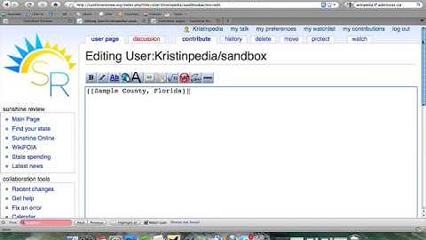 Creating a new page in a wiki
