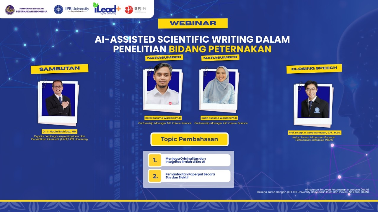Live Webinar :  AI-Assisted Scientific Writing dalam penelitian Bidang Peternakan
