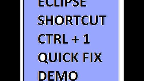 TAMIL ECLIPSE SHORTCUT CTRL + 1 QUICK FIX