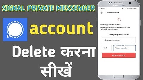 How To Delete Signal Account Permanently | signal messaging app delete kaise kare