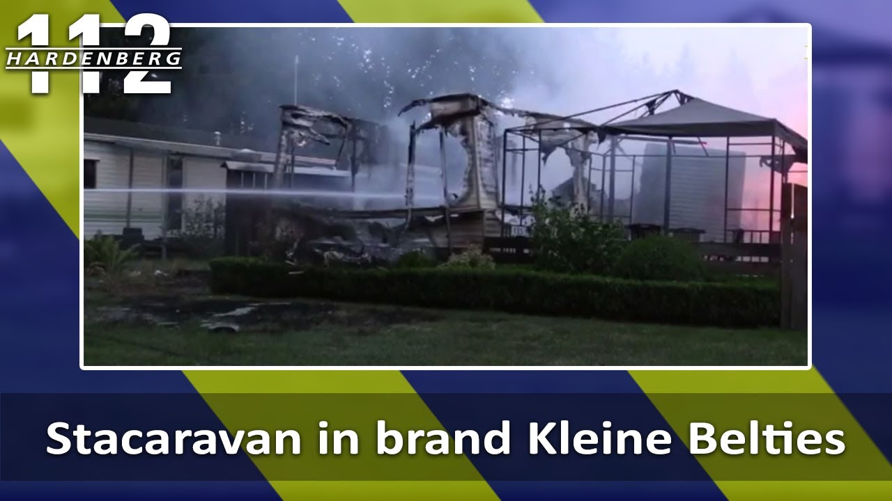 Stacaravan in brand Kleine Belties