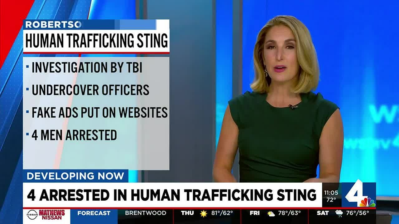4 arrested in human trafficking sting - YouTube