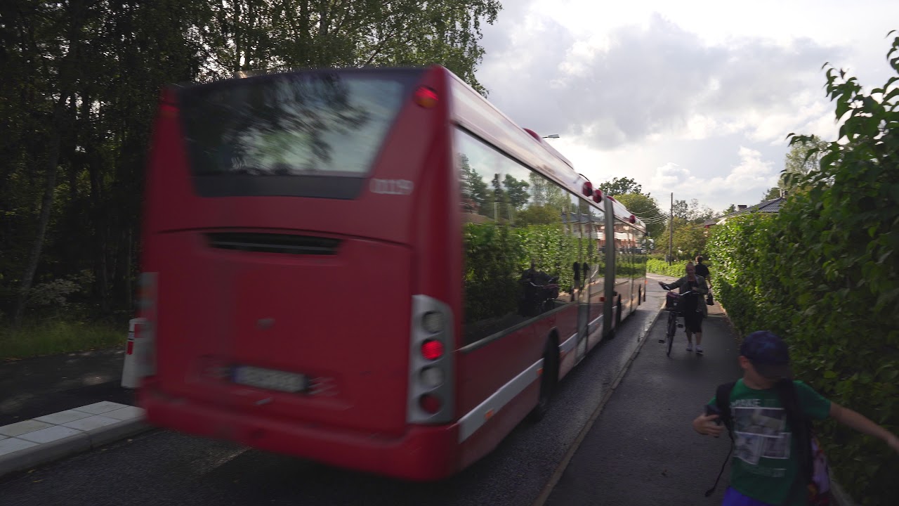 Sweden, Stockholm, bus 823 ride from Trollbäckens Centrum to Uddbyvägen