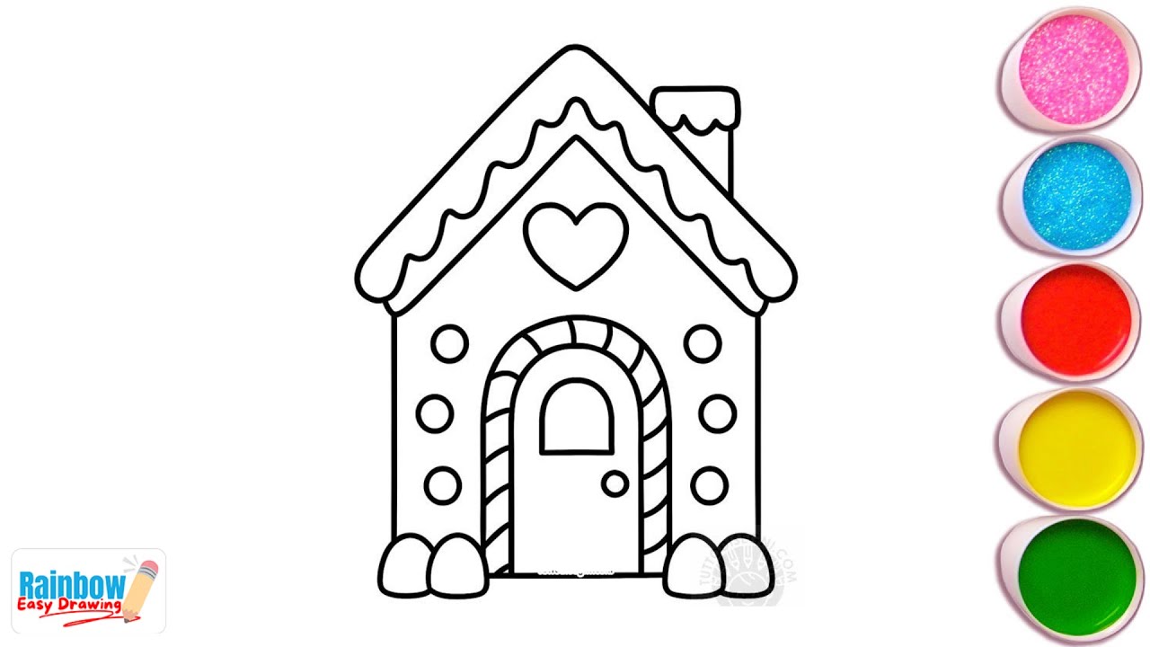 How to Draw a Cute Christmas House | Kawaii Snowy House Easy Step-by-Step Drawing for Kids