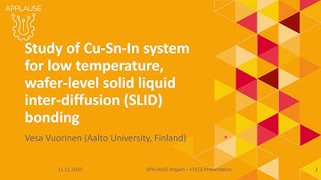 Research: Study of Cu-Sn-In system for low temperature, wafer-level SLID bonding