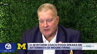 Michigan interim coach Biff Poggi says players feel 'betrayed'