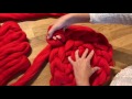 Tricotez votre panier pour chat avec les mains sans aiguille en laine 100 mrinos