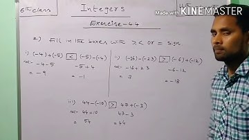 6th class, Integers, Exercise-4.4, Pb no: 1,2,3.