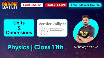 Unit & Dimensions L-12 | Dimension Analysis | Class 11 Physics | JEE + NEET | Chapter-2 | VJ Sir