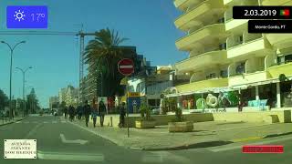Driving through Algarve (Portugal) from Castro Marim to Vila Nova de Cacela 2.03.2019 Timelapse x4