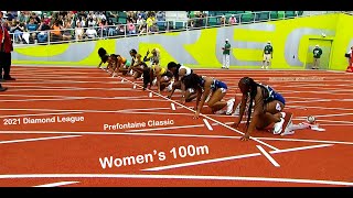 Women's 100m  Prefontaine Classic. Diamond League. Hayward Field, Eugene, OR, USA. August 21, 2021.