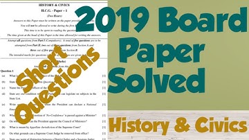 2019 Board Paper Solved // Class X ICSE // History & Civics @historyonline