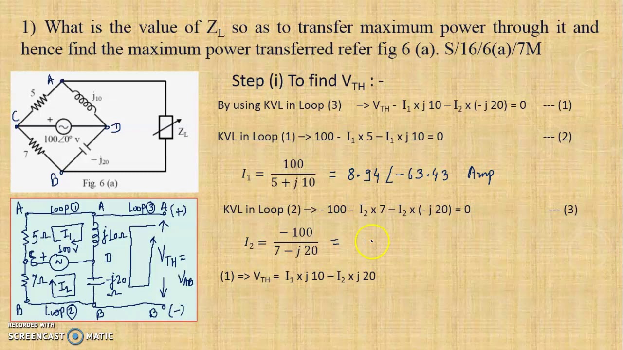 Numerical on maximum power transfer theorem - YouTube