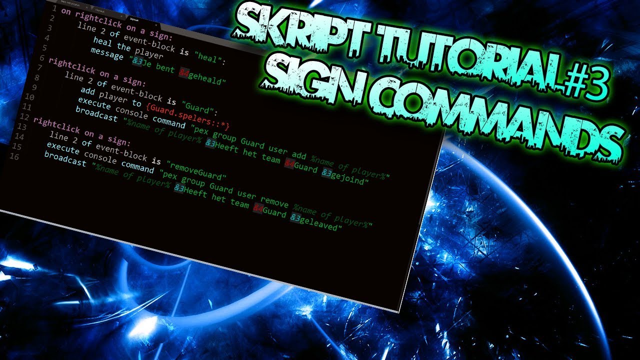 Sign Commands Plugin | plugin maken met skript #3 - YouTube