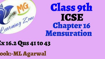 Class 9th ICSE Math Ch 16 Mensuration Ex 16.2 Qus 41 to 43