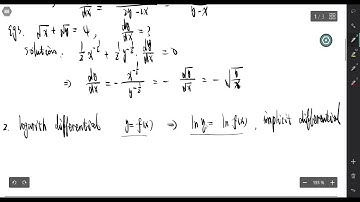 隐函数与对数求导法 implicit and logarithm differential