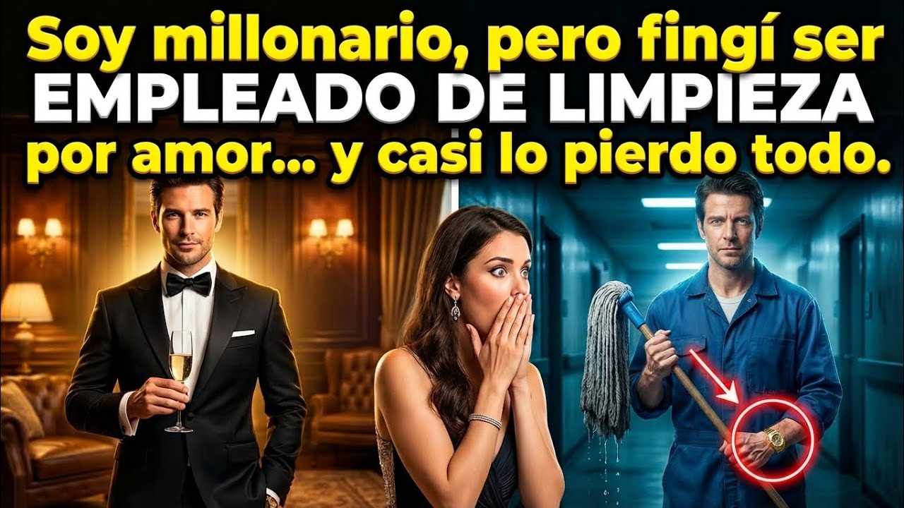 Soy millonario, pero fingí ser empleado de limpieza por amor... y casi lo pierdo todo