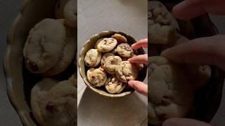 Mini chocolate chip cookies 🤎 full recipe posted on my channel #shortsfeed #baking #cookies