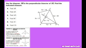 Given DE is the perpendicular bisector of AC find the measure of each side