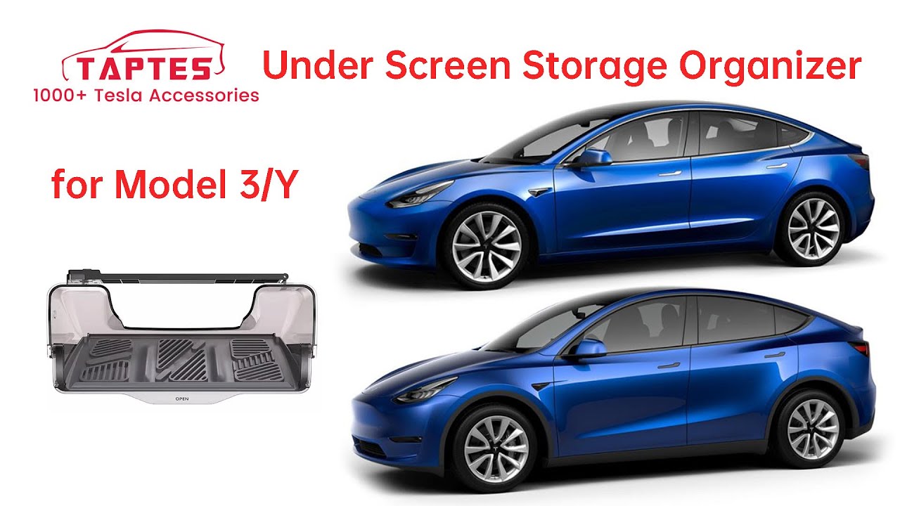 Storage behind the display for the Tesla Model 3/Y