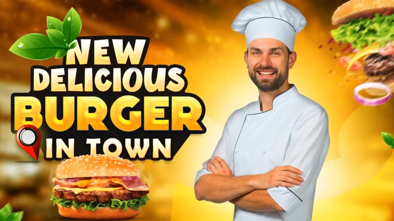 Burger Poster Design Tutorial | Easy & Professional | Fast Food Poster Design | Freelancer Miraj