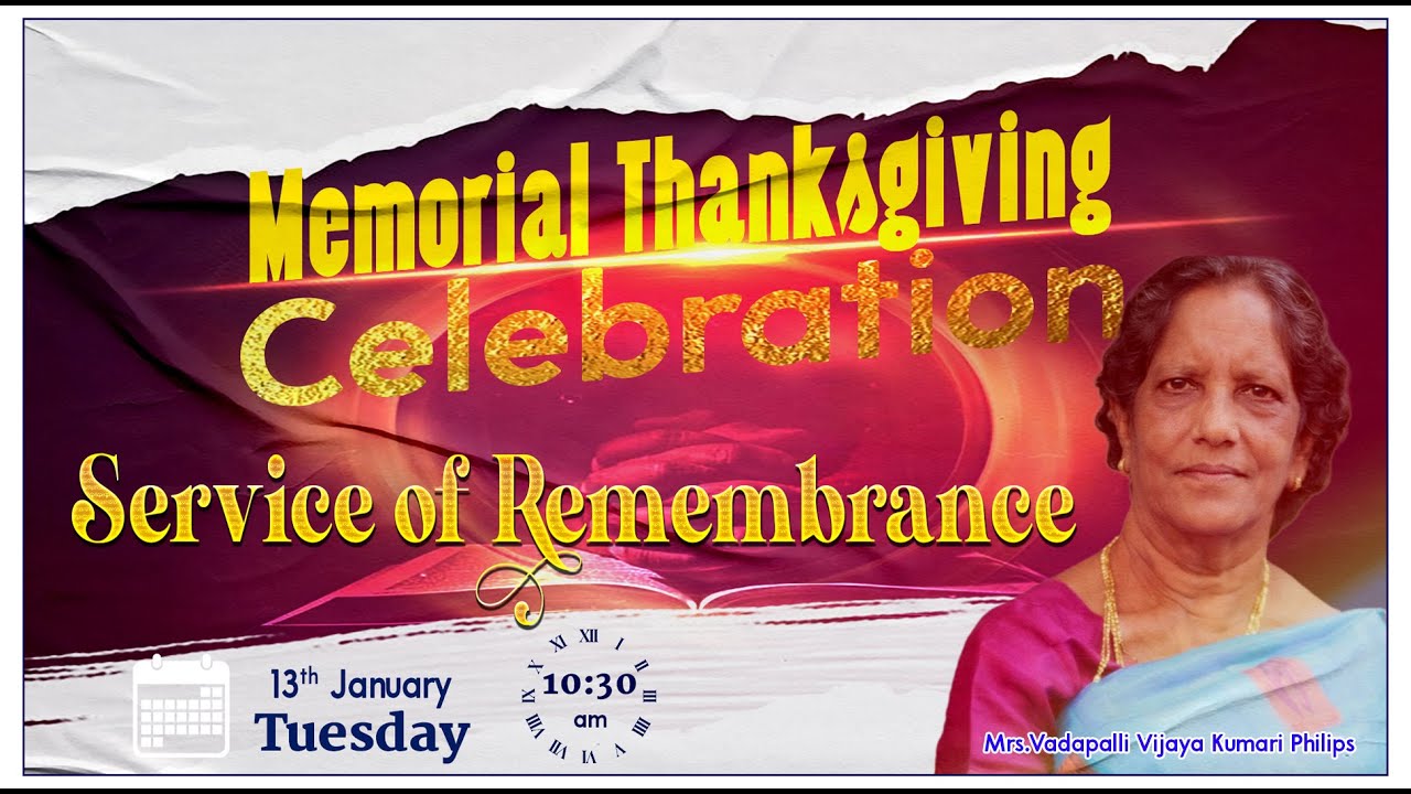 Mrs.Vadapalli VijayaKumari Philips Service of Remembrance