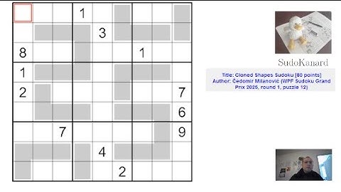 [Eng] Cloned Shapes Sudoku, by Čedomir Milanović (WPF Sudoku Grand Prix 2025, round 1, puzzle 12)