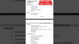 CTET paper 2 maths syllabus #ctet2026 #ctetmaths #ctetpaper2