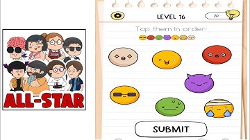 Brain test all star level 16 tap them in order Gameplay walkthrough solution