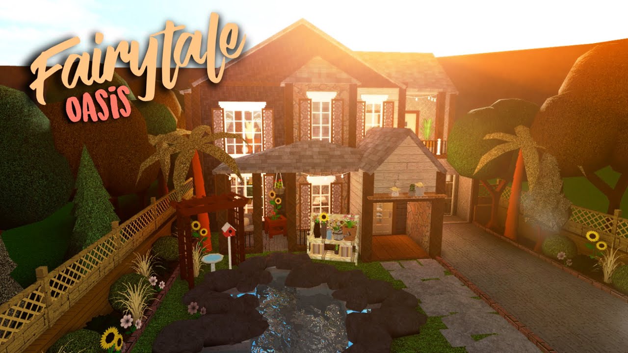 Roblox Bloxburg Fairytale Hidden Oasis House Build Youtube - i built a secret fairytale forest in bloxburg roblox youtube