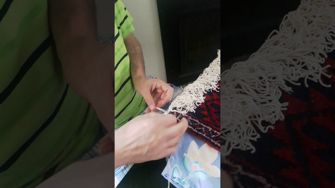 Easy way to lock and secure fringes on carpet