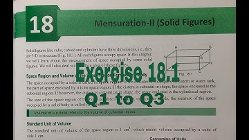 Mensuration-II (Solid Figure) Exercise 18.1 Q1 to Q3 Class 8 Start Up Mathematics | Rajmith study