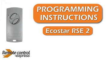 Programming my remote Ecostar RSE 2