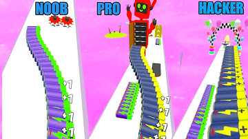 NOOB vs PRO vs HACKER! in Battery Run 3d !with GOD Relaxing Video Game