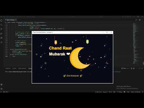 Chand Raat Mubarak | Beautiful Eid Animation | Python Turtle Graphics