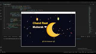 Chand Raat Mubarak | Beautiful Eid Animation | Python Turtle Graphics