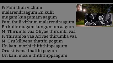 Thirumbi Vaa Oliyae Thirumbi Vaa Song Karaoke For Male Singers.