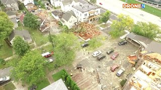 Drone 8 flies above Grand Rapids storm damage
