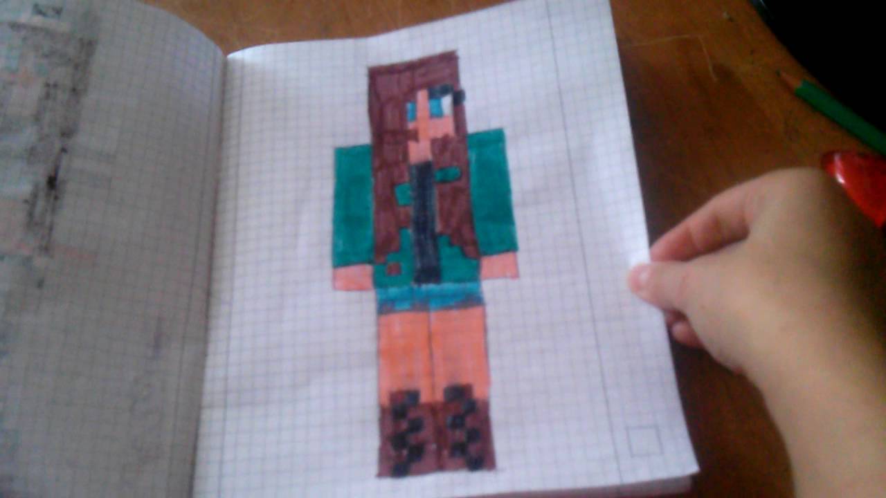Нарисовать скин майнкрафт по клеточкам