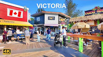 Victoria British Columbia Attractions - Fisherman's Wharf and Water Taxi to Downtown | 4K